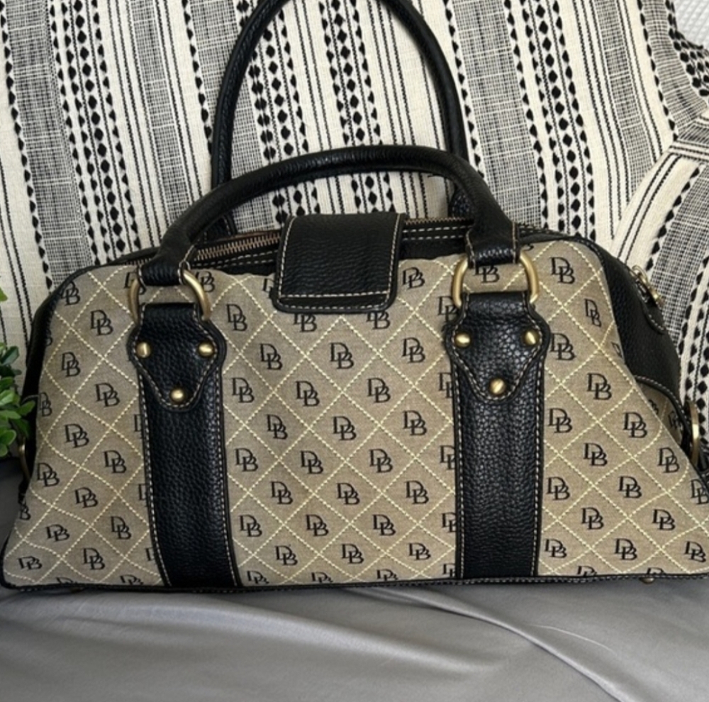 Dooney & Bourke Black and Grey Satchel - Picture 5 of 8